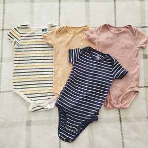 Set of 4 Striped Onsies Bodysuits 24 Months